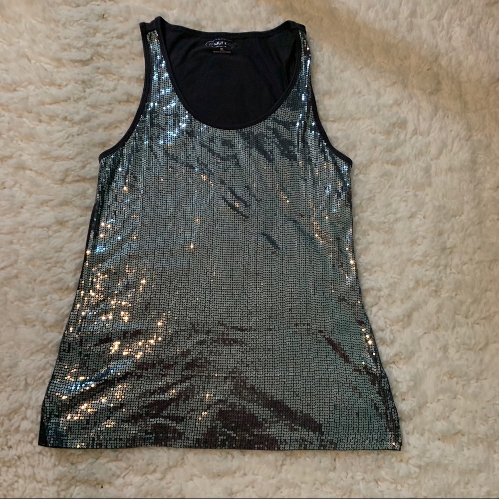 Sequin embellished tank top